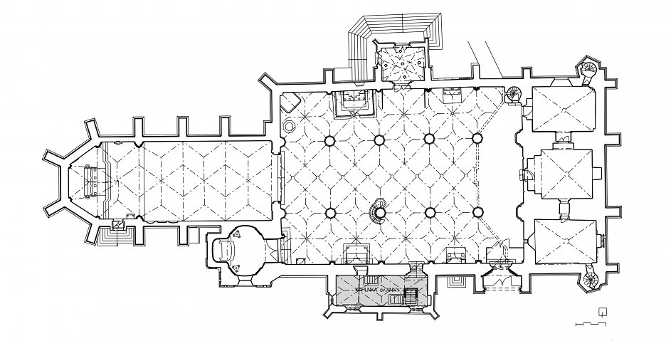 Jednoduchý zásah, umožňujúci oddeliť adoračný priestor kaplnky pre intímne rozjímanie i v časoch keď je Dóm svätého Martina sprístupnený k prehliadkam verejnosti.